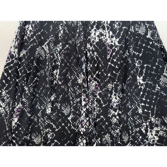 Chelsea & Theodore Abstract Flowy Print Skirt L Black & White - Picture 10 of 12